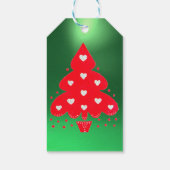 RED CHRISTMAS TREE FERIENPARTEI grün Geschenkanhänger (Rückseite)