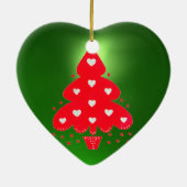 RED CHRISTMAS TREE FERIENPARTEI grün Keramik Ornament (Hinten)