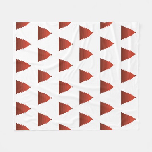 Red Christmas Tree Fleece Blanket (Vorderseite (Horizontal))