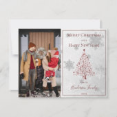 Red Christmas Tree Foto Feiertagskarte (Vorderseite)