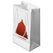 Red Christmas Tree Geschenktasche Kleine Geschenktüte (Vorderseite Schrägansicht)