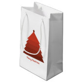 Red Christmas Tree Geschenktasche Kleine Geschenktüte (Rückseite Schrägansicht)
