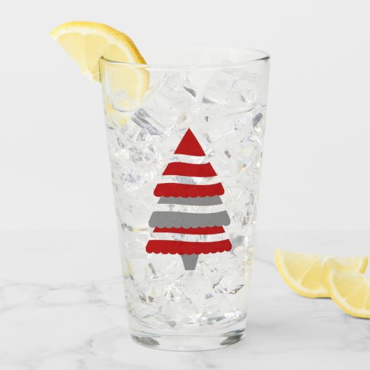 Red Christmas Tree Glas (Vorderseite Ice)