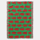 Red Christmas Tree Green Throw Blanket Decke (Vorderseite Vertikal)