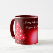 RED CHRISTMAS TREE HOLIDAY PARTEI Rot Tasse (Vorderseite Links)