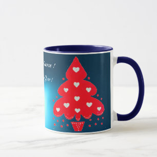 RED CHRISTMAS TREE HOLIDAY PARTY Blue Tasse