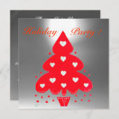 RED CHRISTMAS TREE HOLIDAY PARTY, Emerald Einladung (Vorne/Hinten)