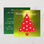 RED CHRISTMAS TREE HOLIDAY PARTY, Emerald Einladung (Vorne/Hinten)