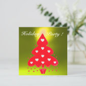 RED CHRISTMAS TREE HOLIDAY PARTY, Emerald Einladung (Stehend Vorderseite)