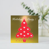 RED CHRISTMAS TREE HOLIDAY PARTY, Emerald Einladung (Stehend Vorderseite)