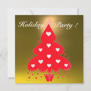 RED CHRISTMAS TREE HOLIDAY PARTY, Emerald Einladung