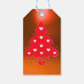 RED CHRISTMAS TREE HOLIDAY PARTY Orange Geschenkanhänger (Rückseite)