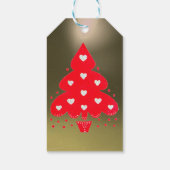 RED CHRISTMAS TREE HOLIDAY PARTY White Geschenkanhänger (Rückseite)