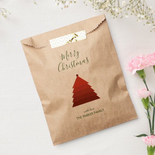 Red Christmas Tree Kraft Geschenktütchen (Versiegelt)