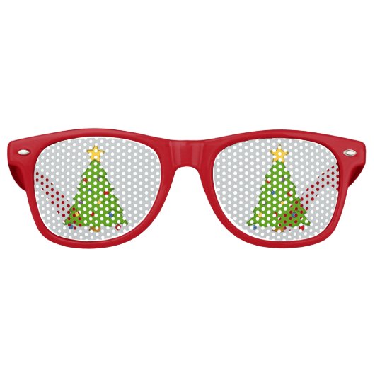 Red Christmas Tree Lens Sonnenbrille/ Shades Partybrille (Vorderseite)