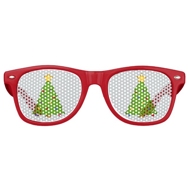Red Christmas Tree Lens Sonnenbrille/ Shades Partybrille (Vorderseite)