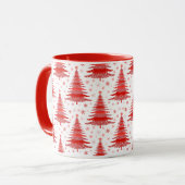Red Christmas Tree Muster Geschenk Tasse (Vorderseite Links)