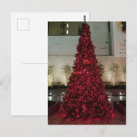 Red Christmas Tree - NYC Postkarte (Vorne/Hinten)