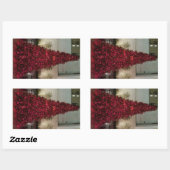 Red Christmas Tree - NYC Rechteckiger Aufkleber (Blatt)