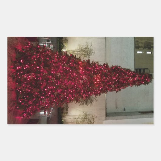 Red Christmas Tree - NYC Rechteckiger Aufkleber (Vorderseite)