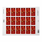 Red Christmas Tree Ornaments Rücksendeadresse Adressaufkleber (Vorne)