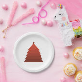 Red Christmas Tree Paper Plate Pappteller (Party)