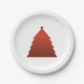 Red Christmas Tree Paper Plate Pappteller (Vorderseite)