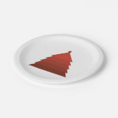 Red Christmas Tree Paper Plate Pappteller (Schrägansicht)
