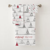 Red Christmas Tree Pattern#5 ID1009 Badhandtuch Set (Insitu)