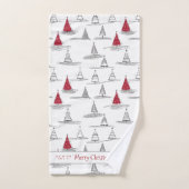 Red Christmas Tree Pattern#5 ID1009 Badhandtuch Set (Handtuch)