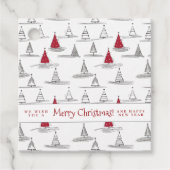 Red Christmas Tree Pattern#5 ID1009 Geschenkanhänger (Vorderseite)