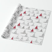 Red Christmas Tree Pattern#5 ID1009 Geschenkpapier (Ungerollt)