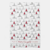 Red Christmas Tree Pattern#5 ID1009 Geschirrtuch (Vertikal)