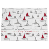 Red Christmas Tree Pattern#5 ID1009 Große Geschenktüte (Vorderseite)