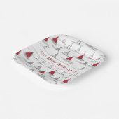 Red Christmas Tree Pattern#5 ID1009 Pappteller (Gewinkelt)