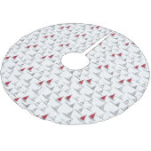 Red Christmas Tree Pattern#5 ID1009 Polyester Weihnachtsbaumdecke (Schrägansicht)