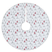 Red Christmas Tree Pattern#5 ID1009 Polyester Weihnachtsbaumdecke (Vorderseite)