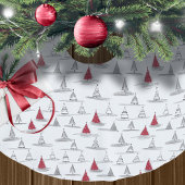 Red Christmas Tree Pattern#5 ID1009 Polyester Weihnachtsbaumdecke