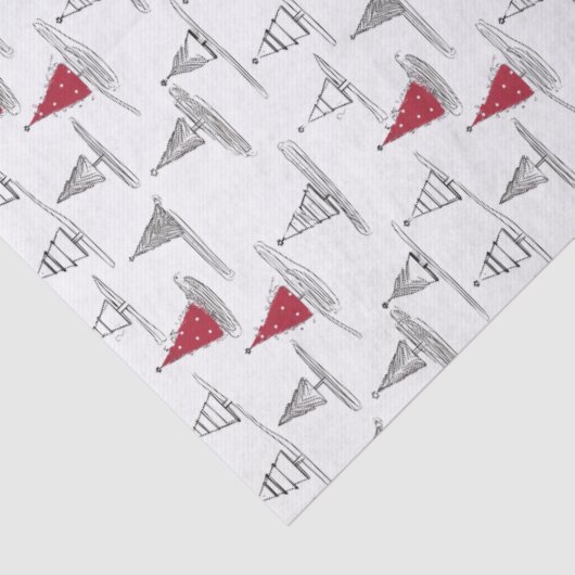 Red Christmas Tree Pattern#5 ID1009 Seidenpapier (Detail)