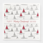 Red Christmas Tree Pattern#5 ID1009 Serviette (Vorderseite)