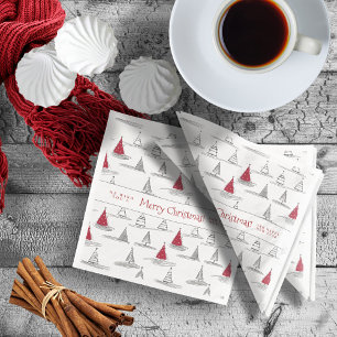 Red Christmas Tree Pattern#5 ID1009 Serviette