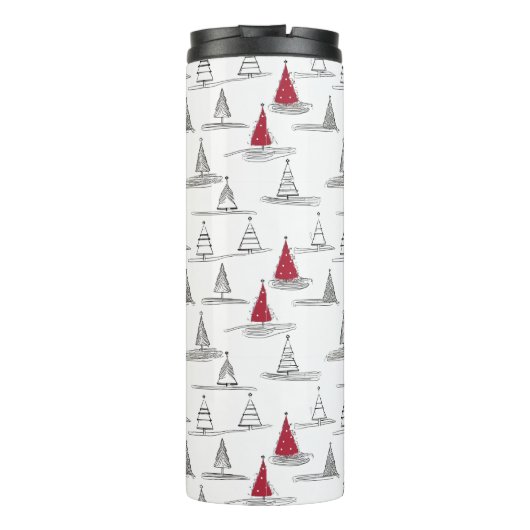 Red Christmas Tree Pattern#5 ID1009 Thermosbecher (Rückseite)