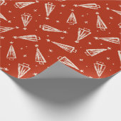 Red Christmas Tree Pattern Geschenkpapier (Ecke)