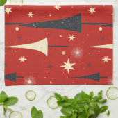 Red Christmas Tree Pattern Geschirrtuch (Gefaltet)