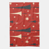 Red Christmas Tree Pattern Geschirrtuch (Vertikal)