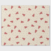 Red Christmas Tree Pattern | Minimal handGezeichne Geschenkpapier (Flach)