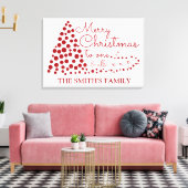 Red Christmas Tree, Personalisiert Familienname Ca Leinwanddruck (Insitu (Wohnzimmer))