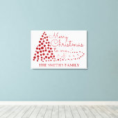 Red Christmas Tree, Personalisiert Familienname Ca Leinwanddruck (Insitu (Holzboden))
