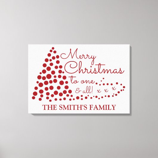 Red Christmas Tree, Personalisiert Familienname Ca Leinwanddruck (Vorderseite)