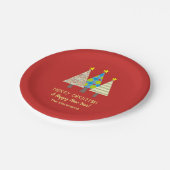 Red Christmas Tree Personalized Pappteller (Schrägansicht)